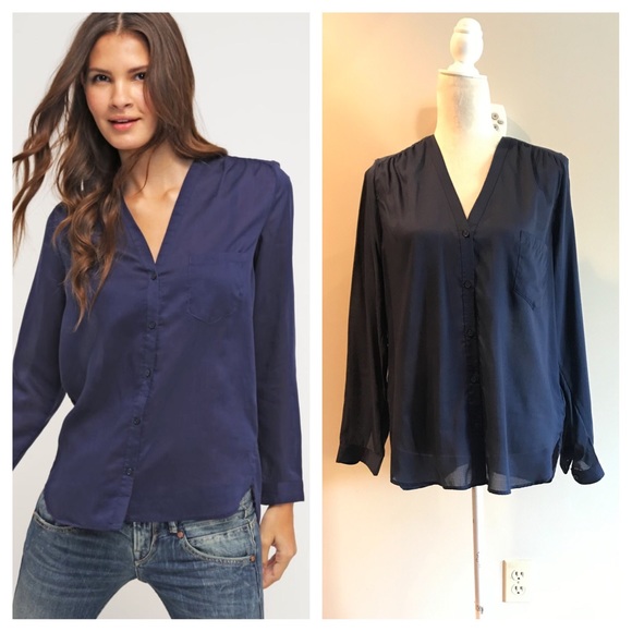 GAP Tops - GAP Sheer Elysian blue button down shirt. Lg. NWT